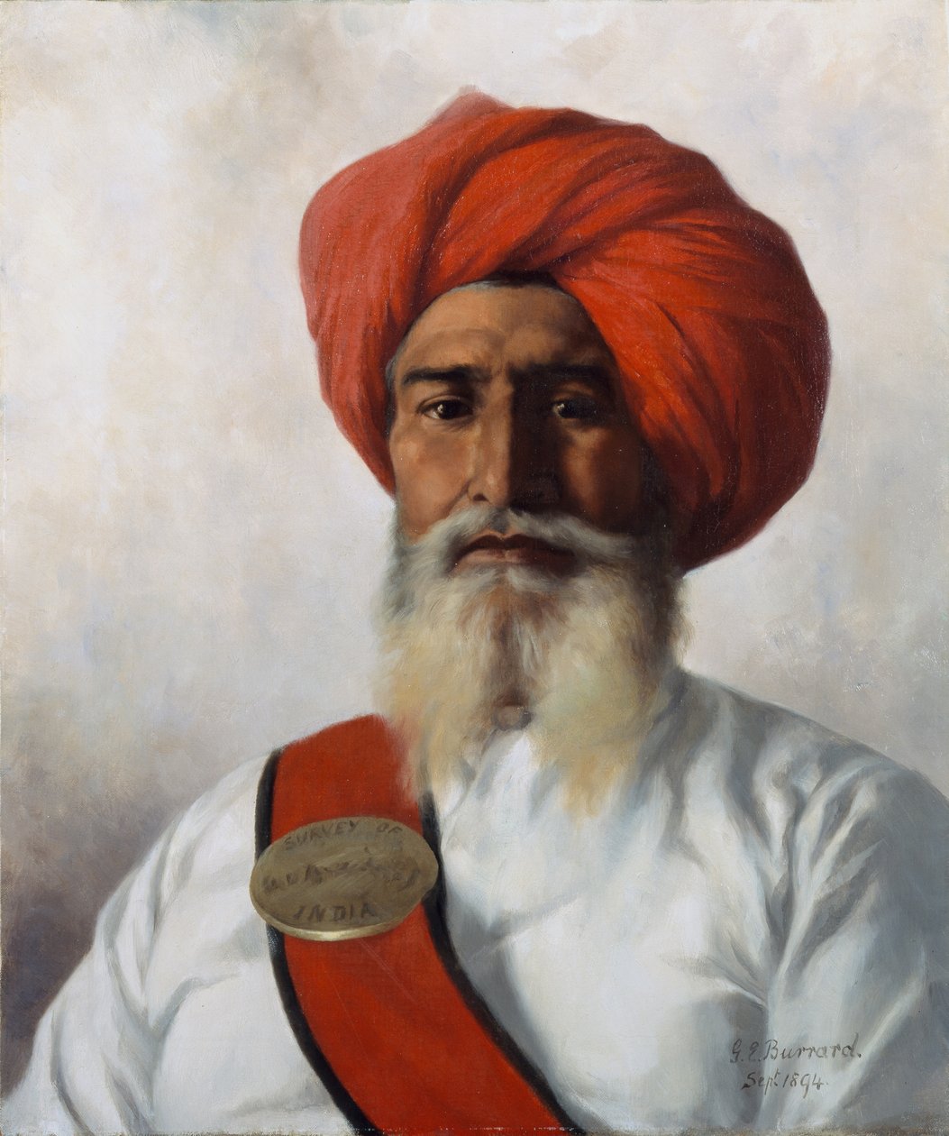 Ganda Singh, en sikh-chaprassee fra oberst Wilmers topografiske nr. 14 undersøgelsesfest, 1894 af Gertrude Ellen Burrard