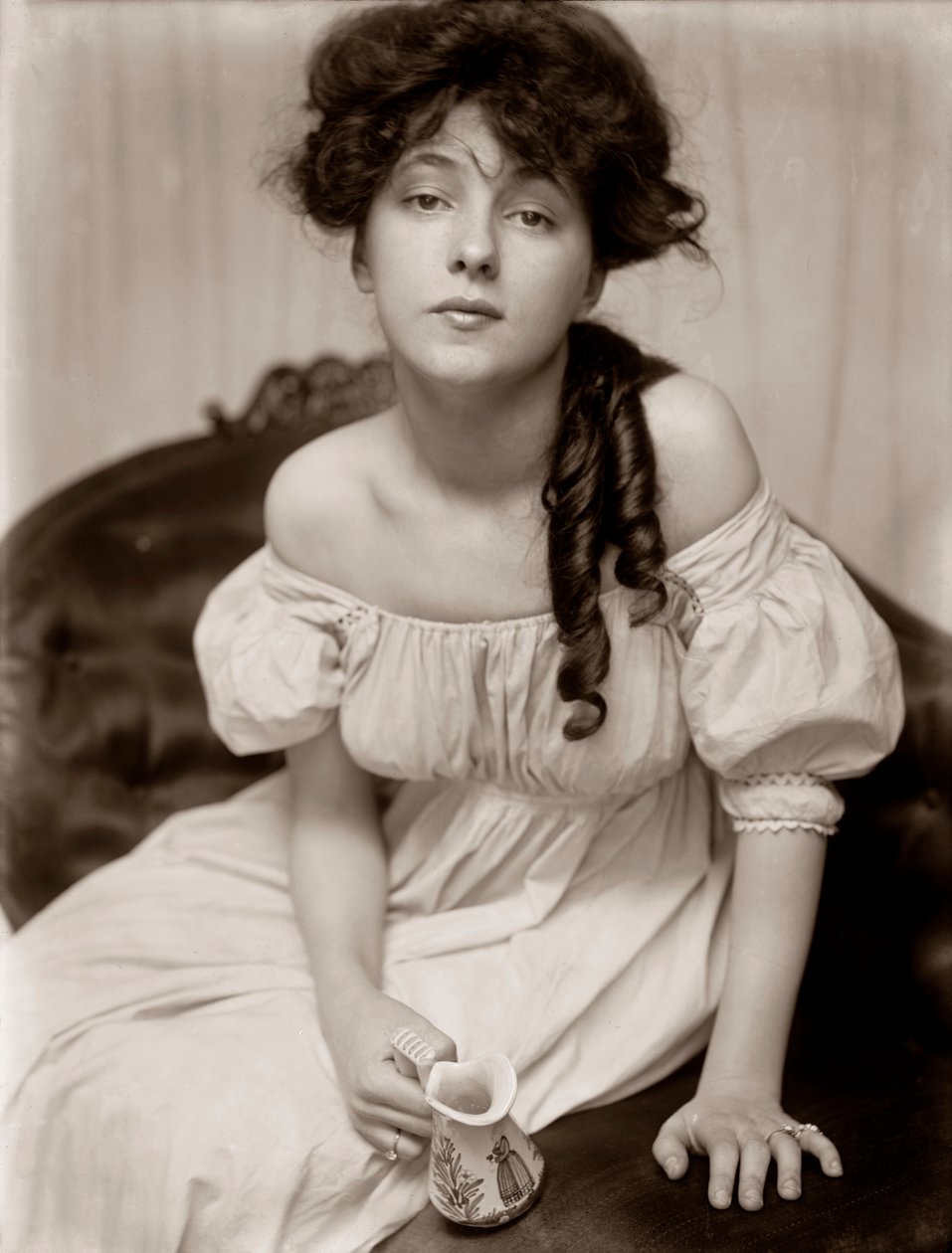 Portræt af Evelyn Nesbit af Gertrude Kasebier, ca. 1900 (platintryk) af Gertrude Käsebier