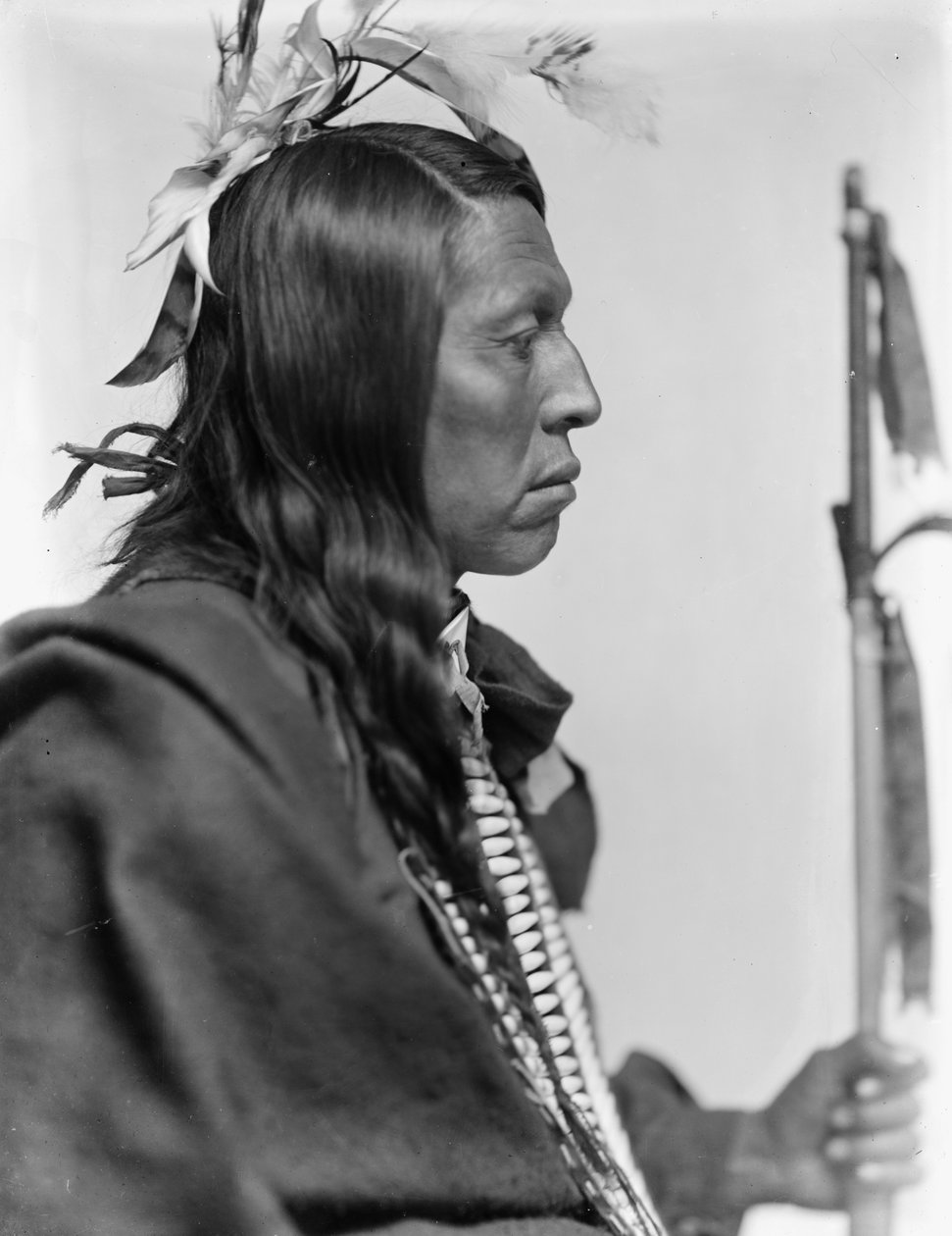 Sioux-høvding Flying Hawk, ca. 1900 (s/h-foto) af Gertrude Käsebier