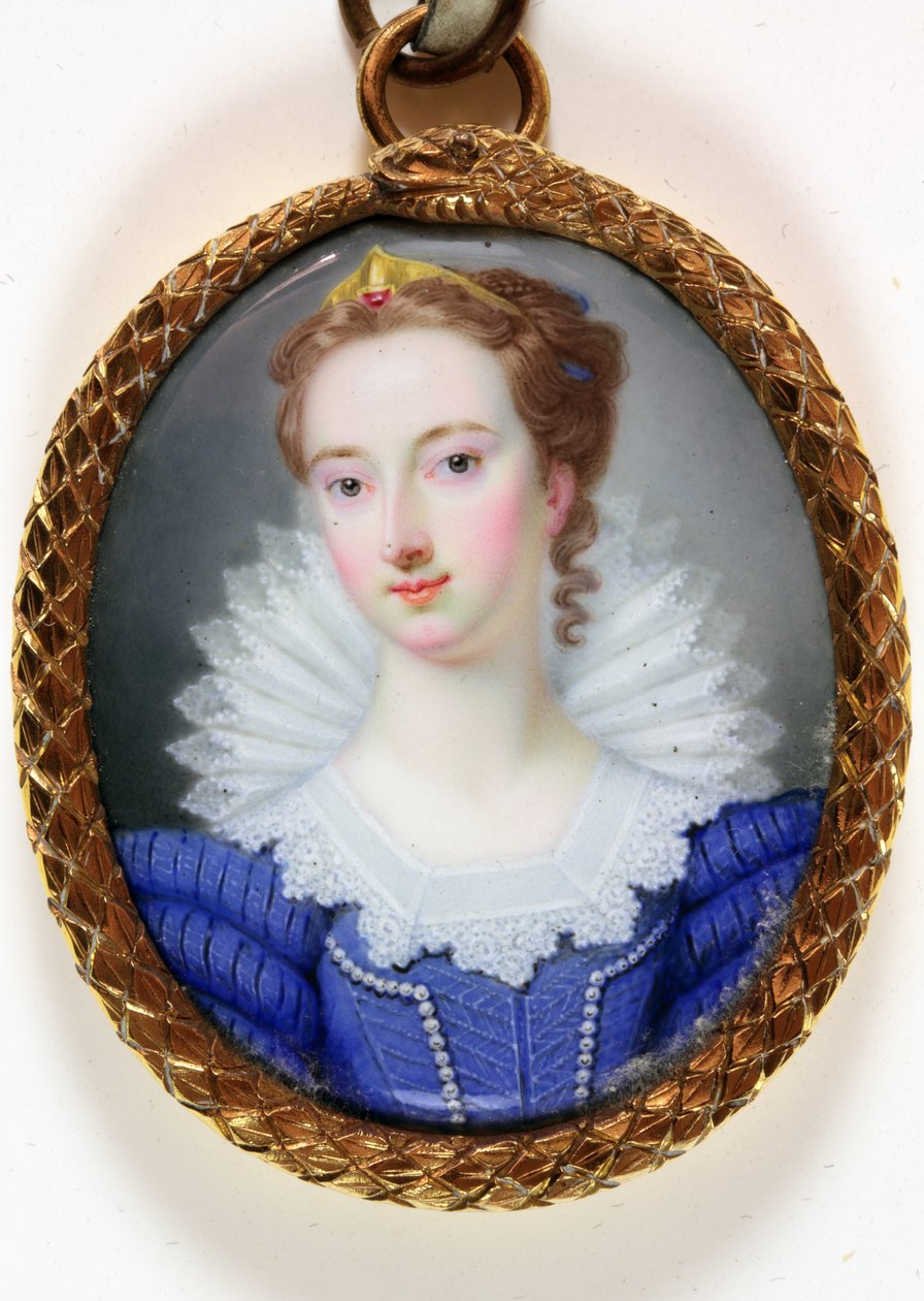 En dame kaldet Elizabeth Robinson Fru Montagu (emalje) af Gervase (attr.to) Spencer
