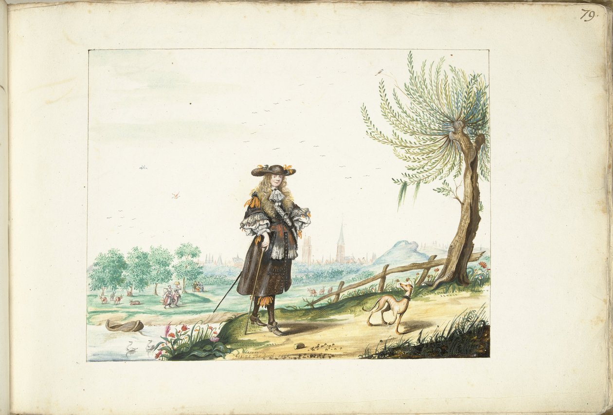 Moses ter Borch på landet uden for Zwolle af Gesina ter Borch (signed by artist)