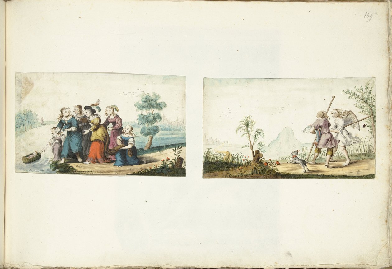 Moses og Tobias og englen af Gesina ter Borch (signed by artist)