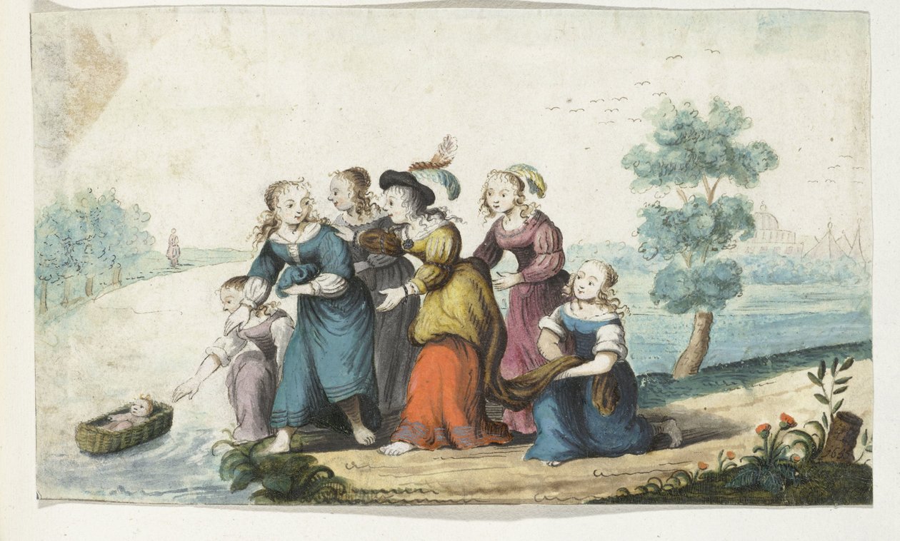 Moses er fundet af Gesina ter Borch (signed by artist)