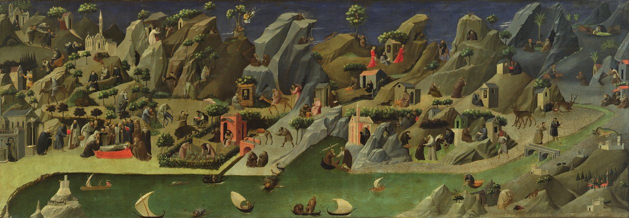 Thebaid, ca. 1410 (tempera på panel) (se også 50353) af Gherardo Starnina