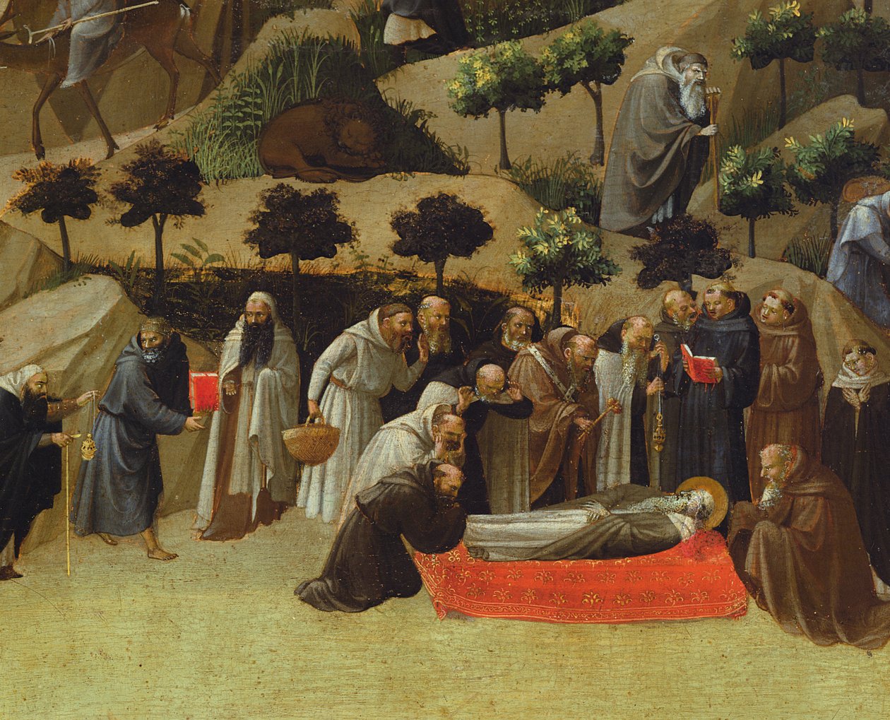 Detalje af thebaiden, en helgens død, ca. 1410 (tempera på panel) af Gherardo Starnina