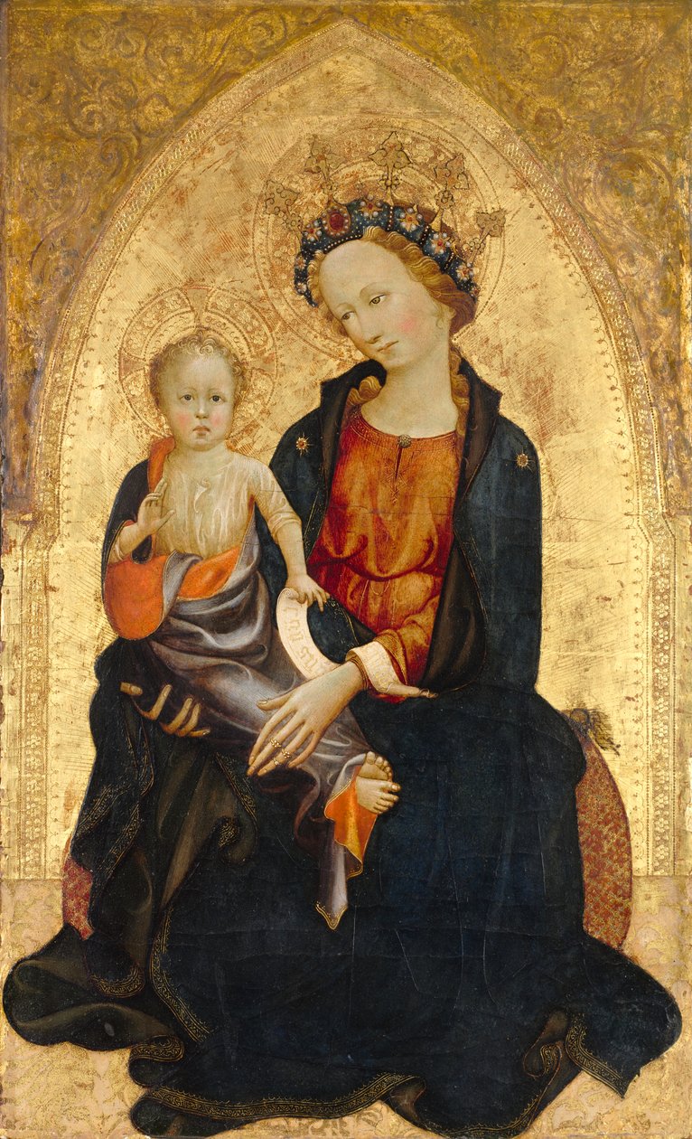 Madonna og barn, ca. 1400 (olie og forgyldning på træpanel) af Gherardo Starnina