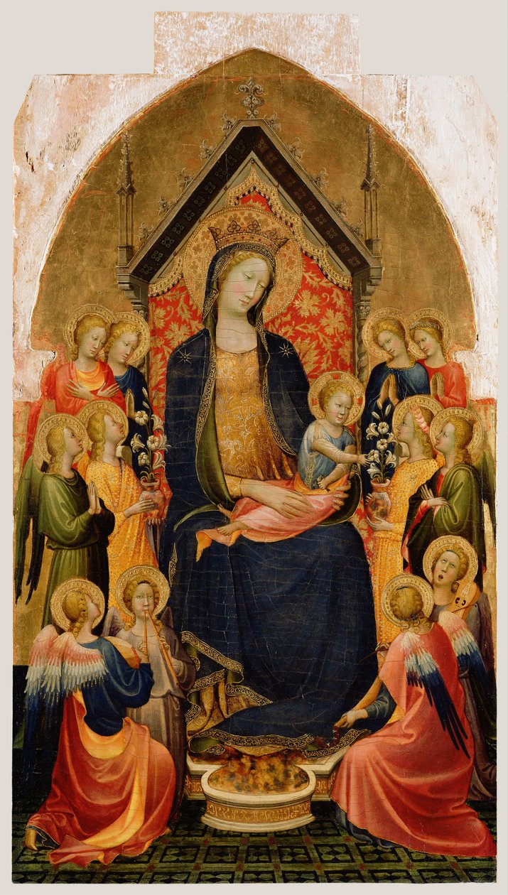 Madonna og barn med musikalske engle, ca. 1410 af Gherardo Starnina