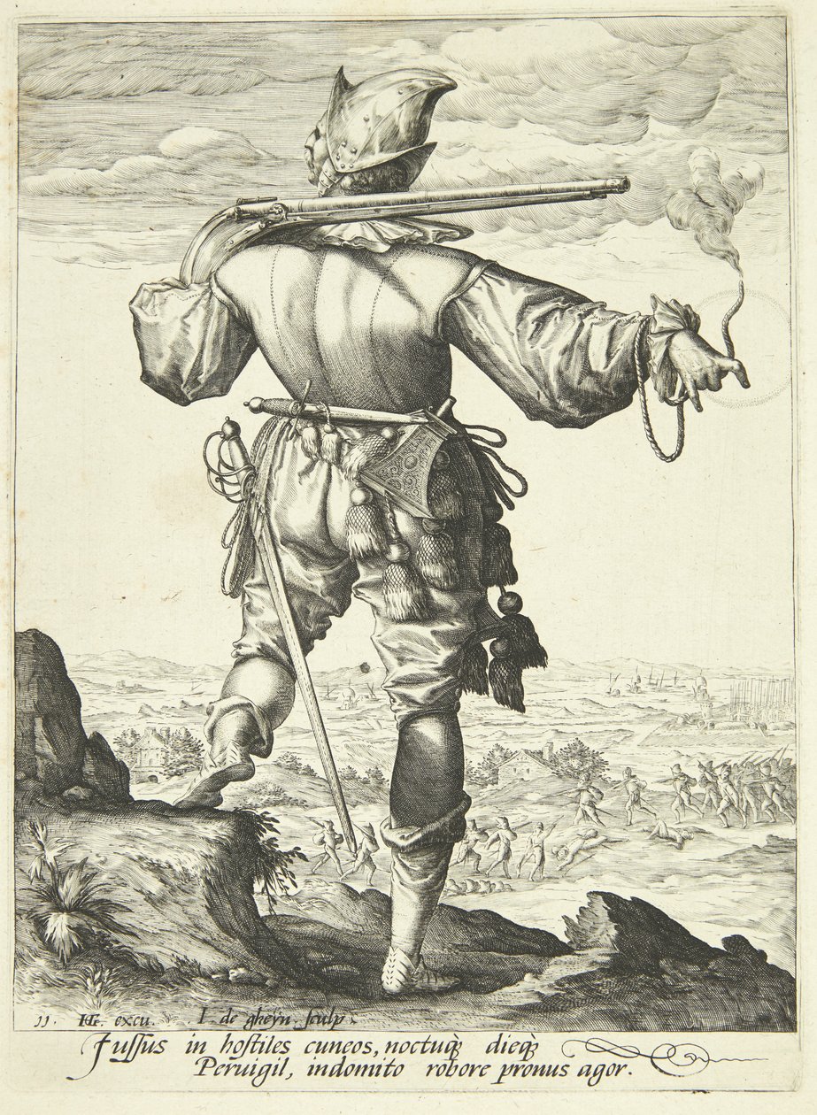 En musketer set bagfra af Gheyn, Jacques II de
