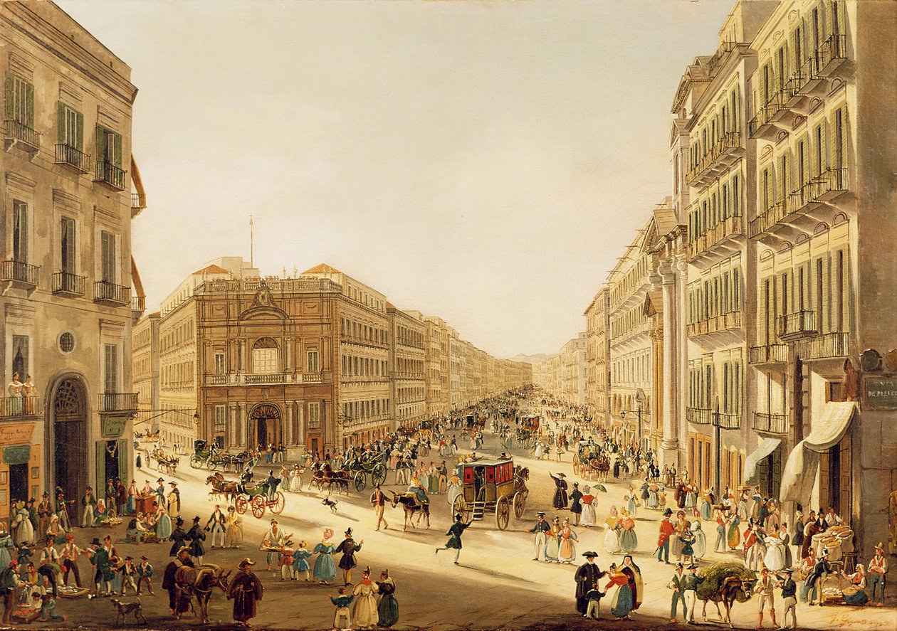 Via Toledo i Napoli af Giacinto Gigante