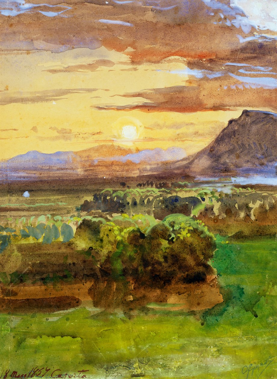 Caserta landskab af Giacinto Gigante