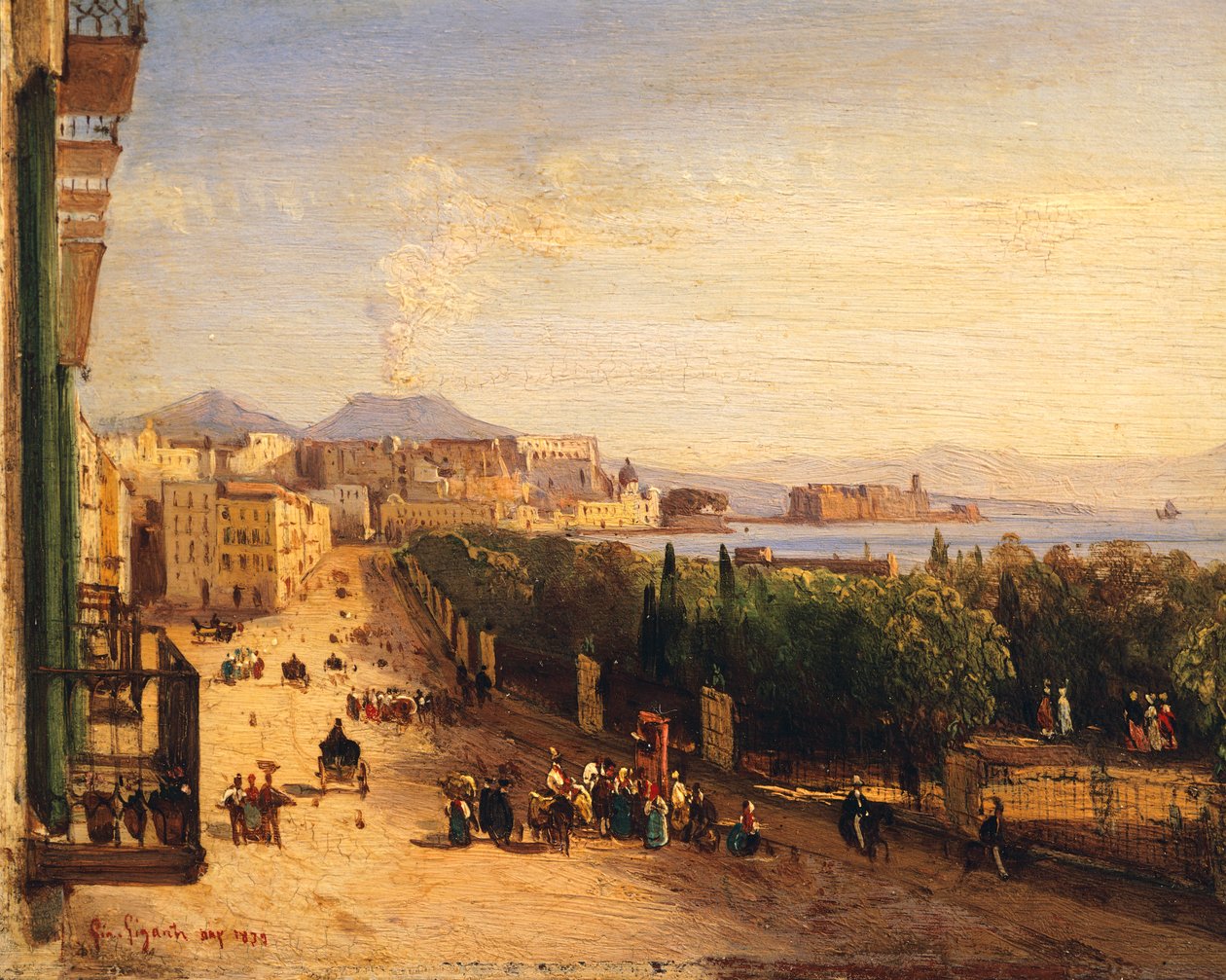 Chiaias Riviera (Riviera di Chiaia) i Napoli af Giacinto Gigante