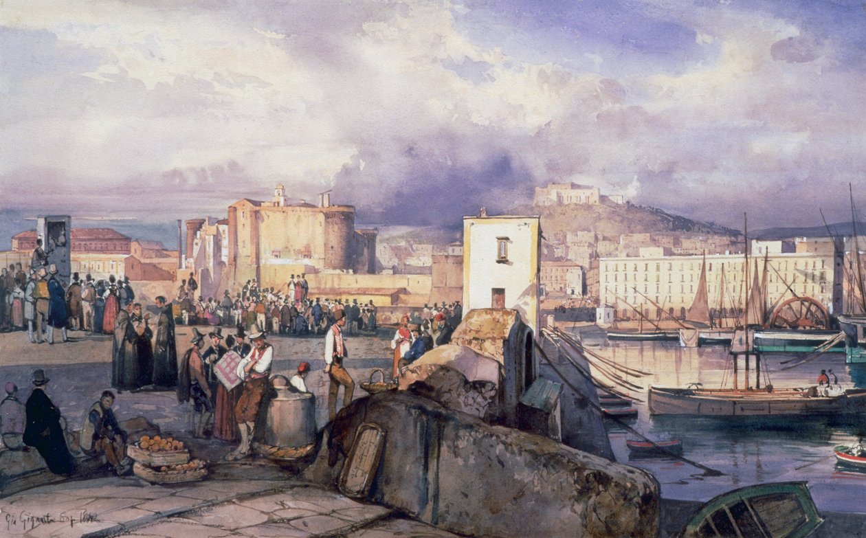 Napoli Dock af Giacinto Gigante