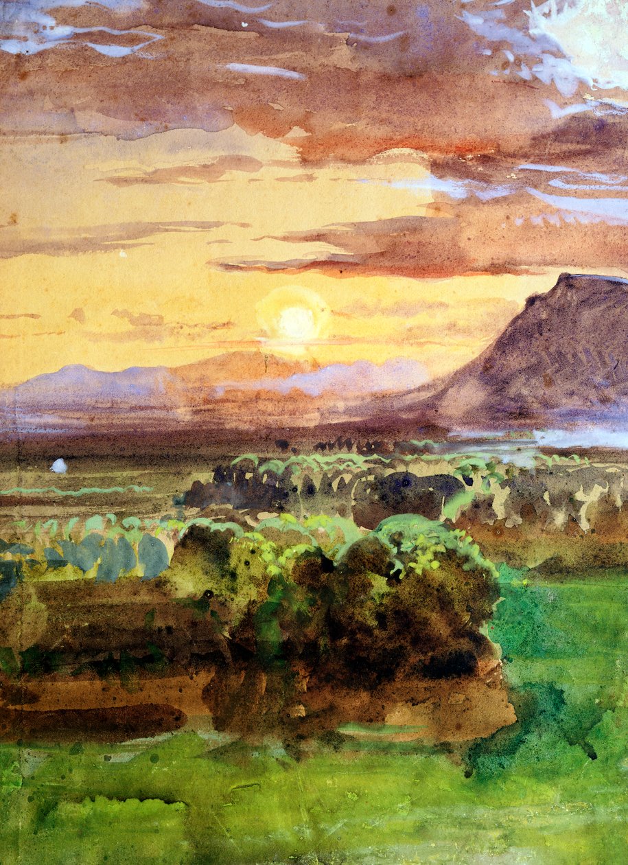 Solnedgang i Caserta af Giacinto Gigante