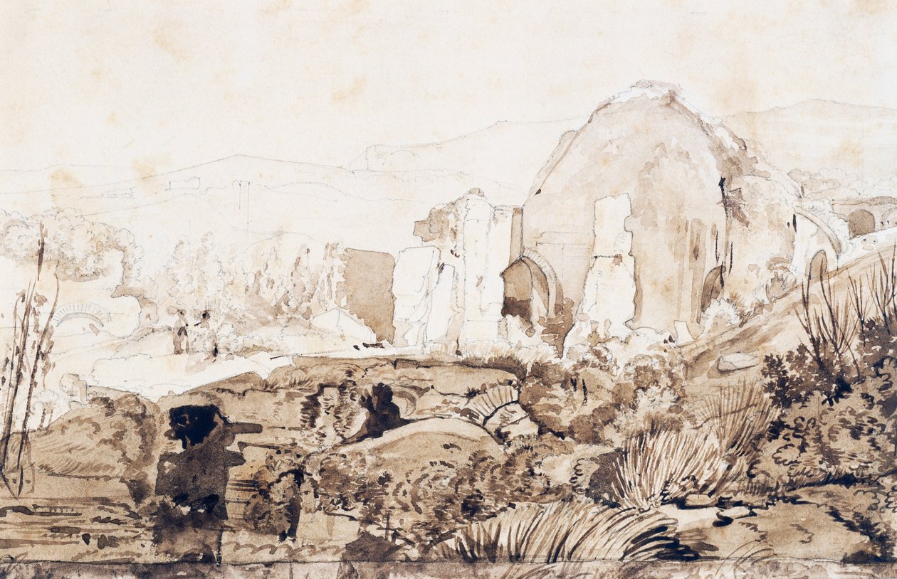 Dianas tempel i Baia, ca. 1844 af Giacinto Gigante