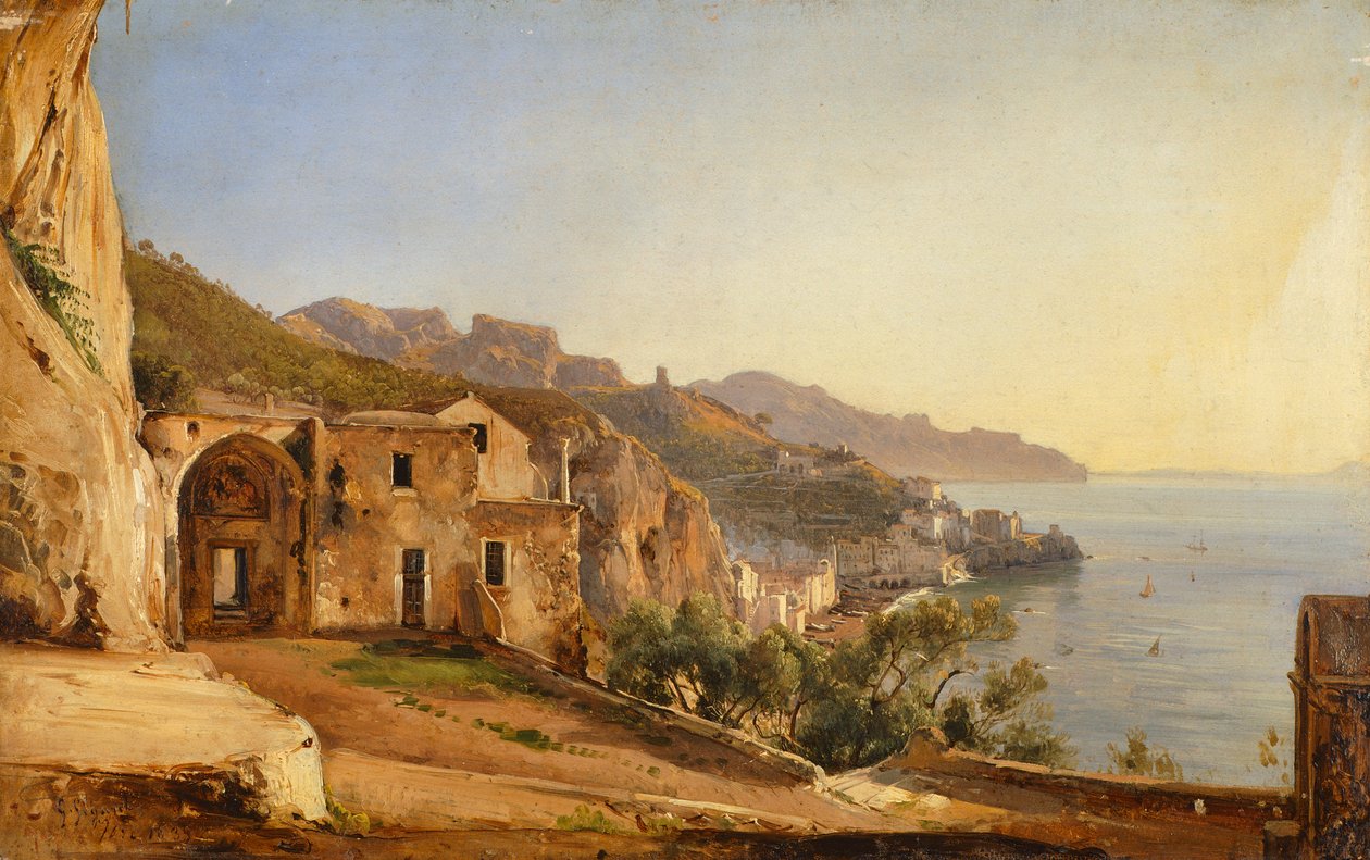Udsigt over Amalfi fra Capuchinernes hule af Giacinto Gigante af Giacinto Gigante