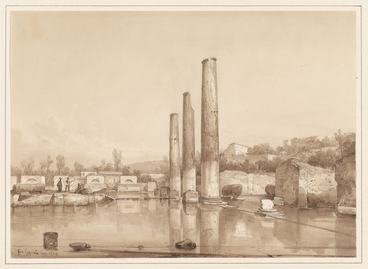 Udsigt over ruinerne i Pompeji af Giacinto Gigante
