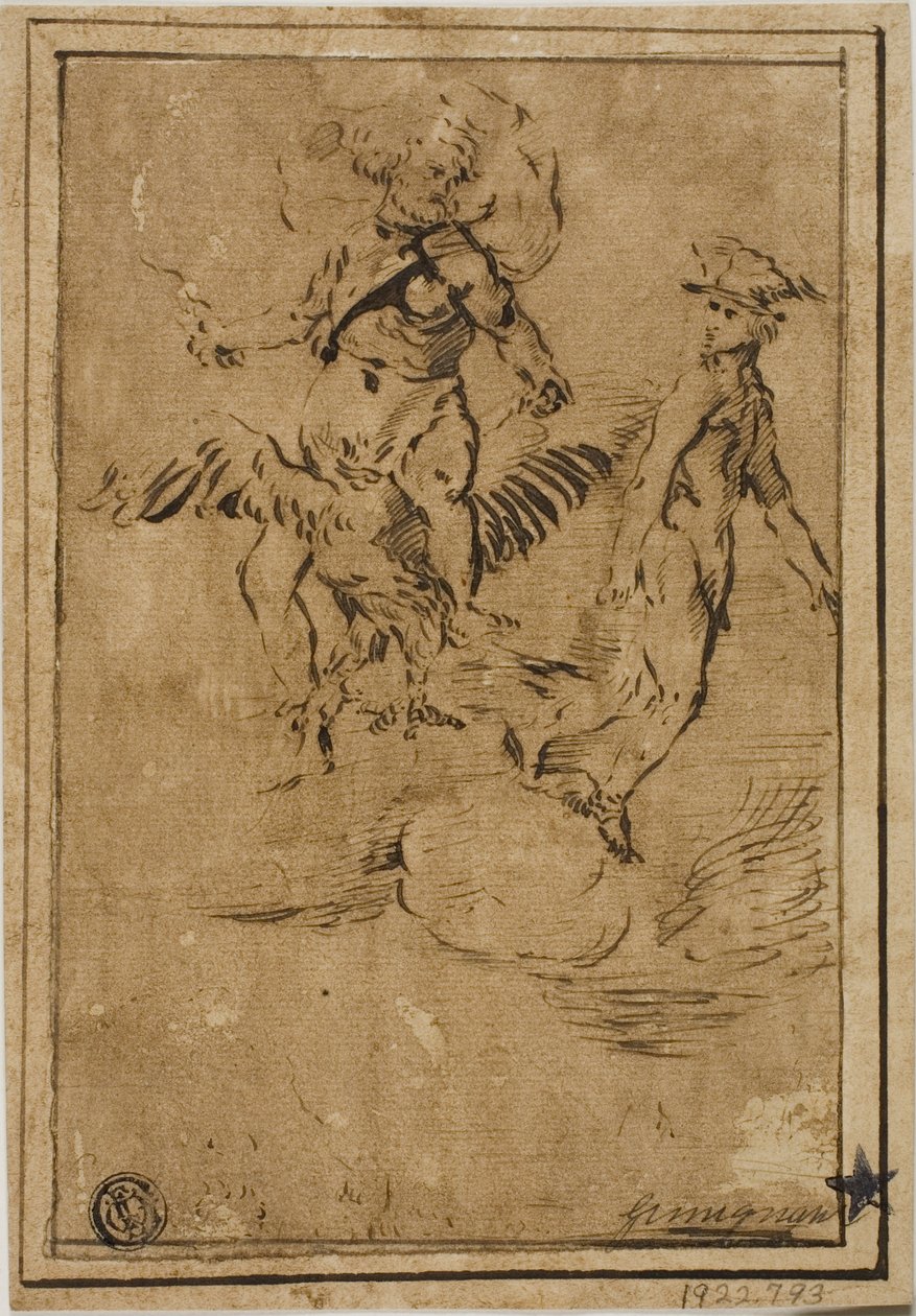 Jupiter og Merkur i skyerne af Giacinto Gimignani