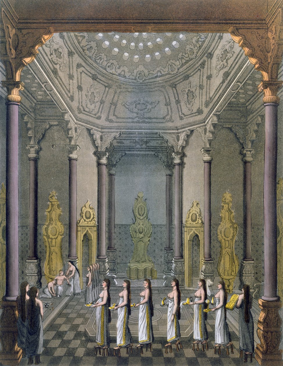 En osmannisk sultan i bad med sit harem, fra 