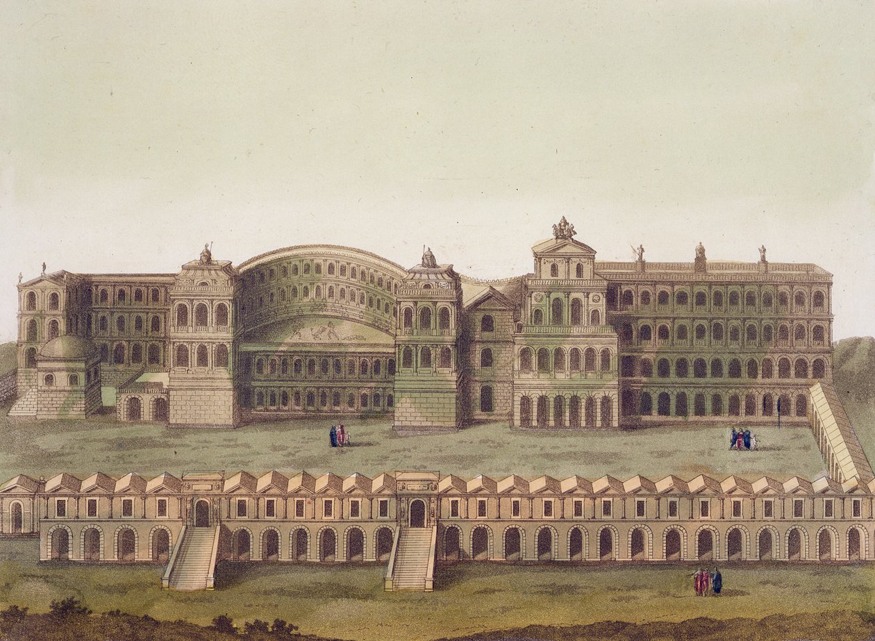 Cæsarpaladset, Rom, fra "Le Costume Ancien et Moderne" af Jules Ferrario, udgivet omkring 1820-30