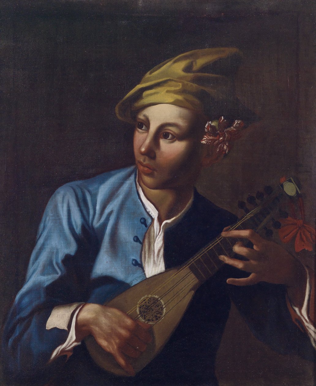 Mandolinenspieler af Giacomo Francesco Cipper