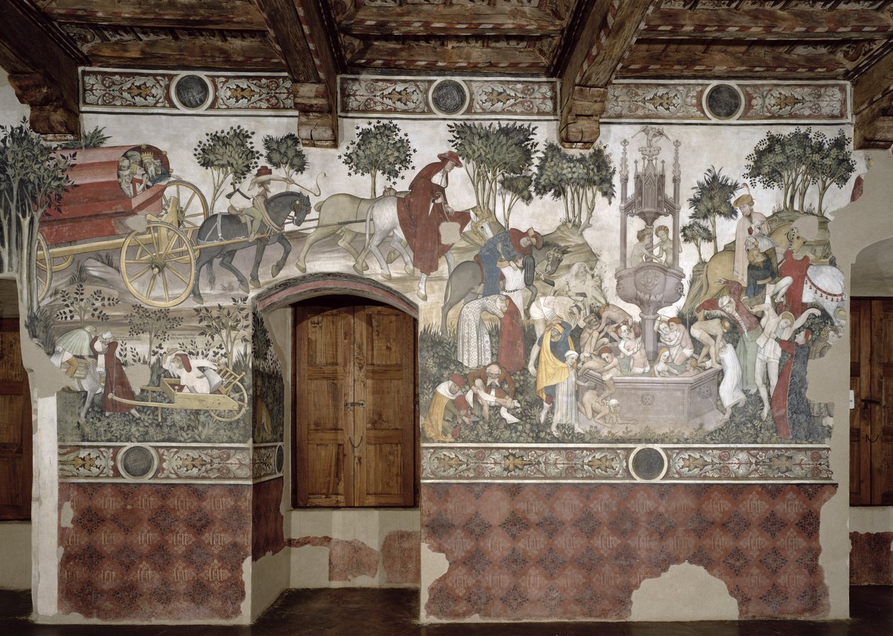 The Fountain of Life, detalje af rejsen til springvandet, 1418-30 af Giacomo Jaquerio
