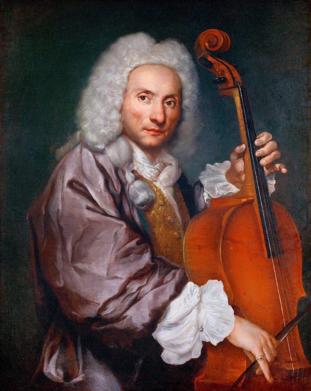 Barok: Portræt af en cellist par Ceruti, Giacomo Antonio (1698-1767), ca. 1745. Olie på lærred, 92x74. Kunsthistorisk Museum, Vienne af Giacomo Ceruti
