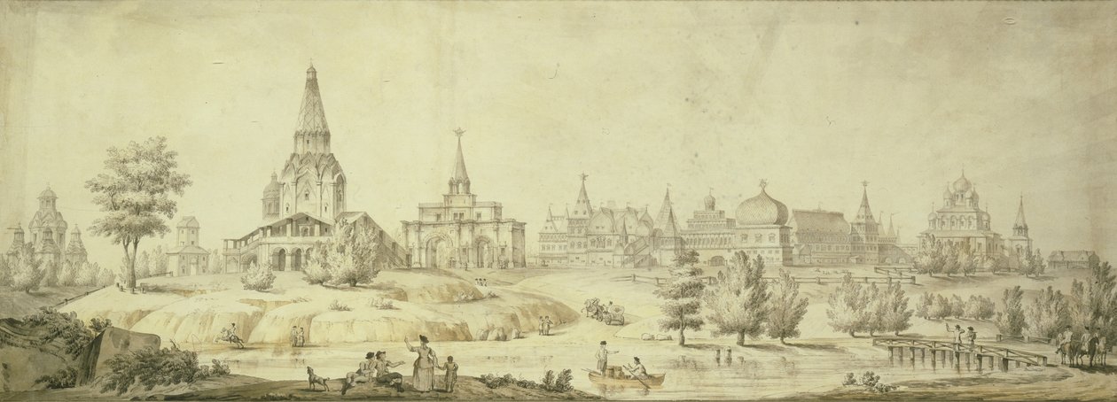Udsigt over Kolomenskoye, 1795 af Giacomo Antonio Domenico Quarenghi