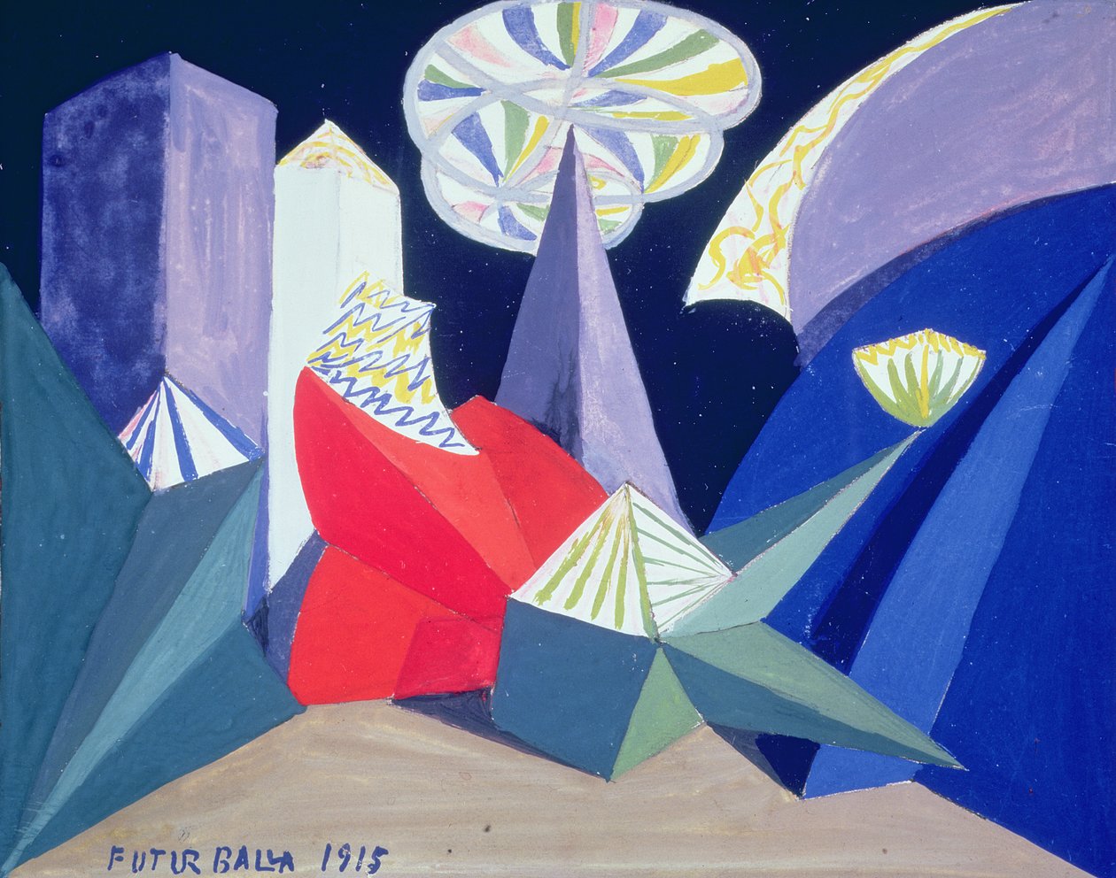 Fyrværkeri af Giacomo Balla