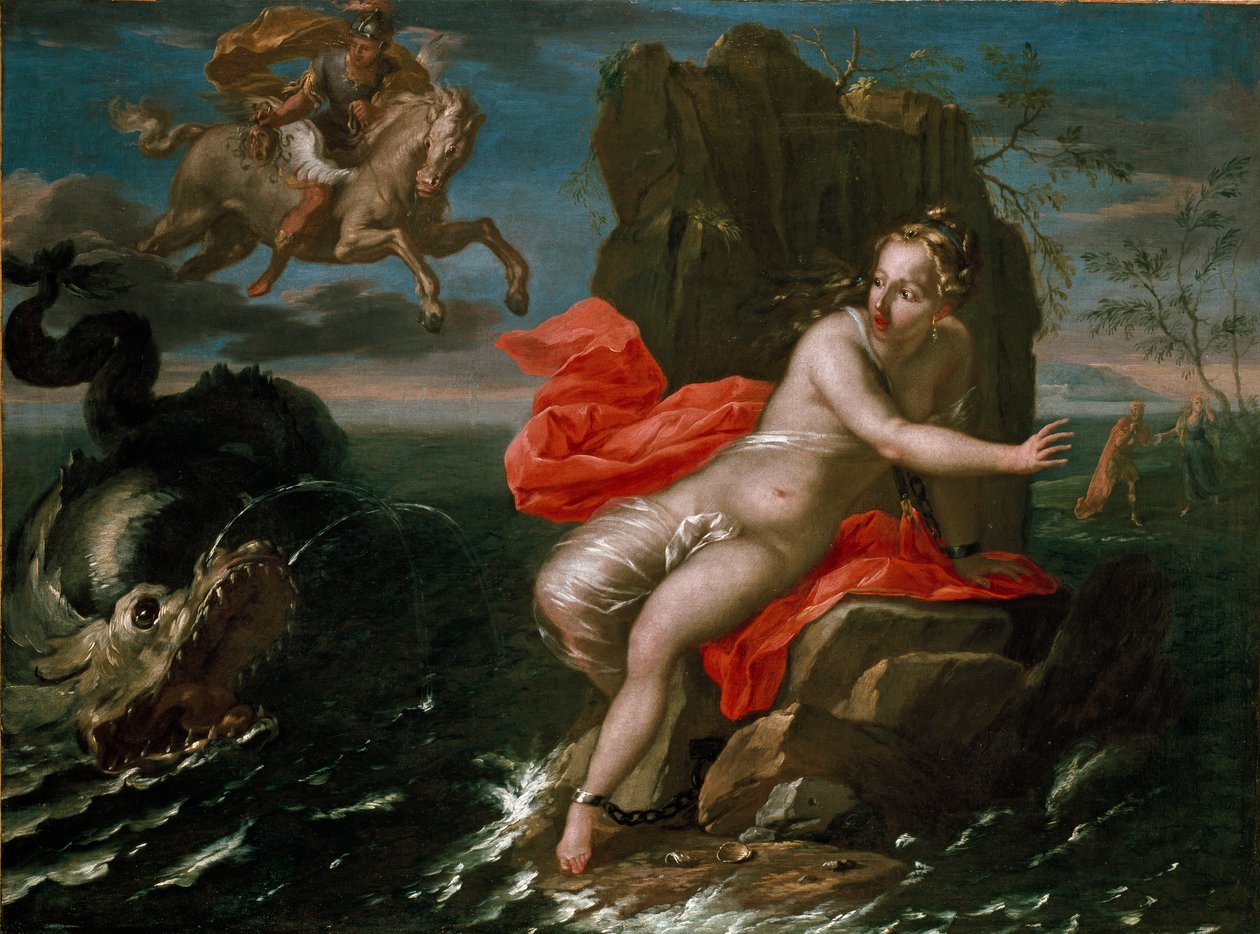 Perseus og Andromeda, 17.-18. århundrede af Giacomo Bolognini
