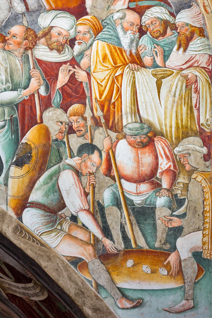 Korsfæstelse, detalje fra Jesu liv af Giacomo Borlone de Buschis