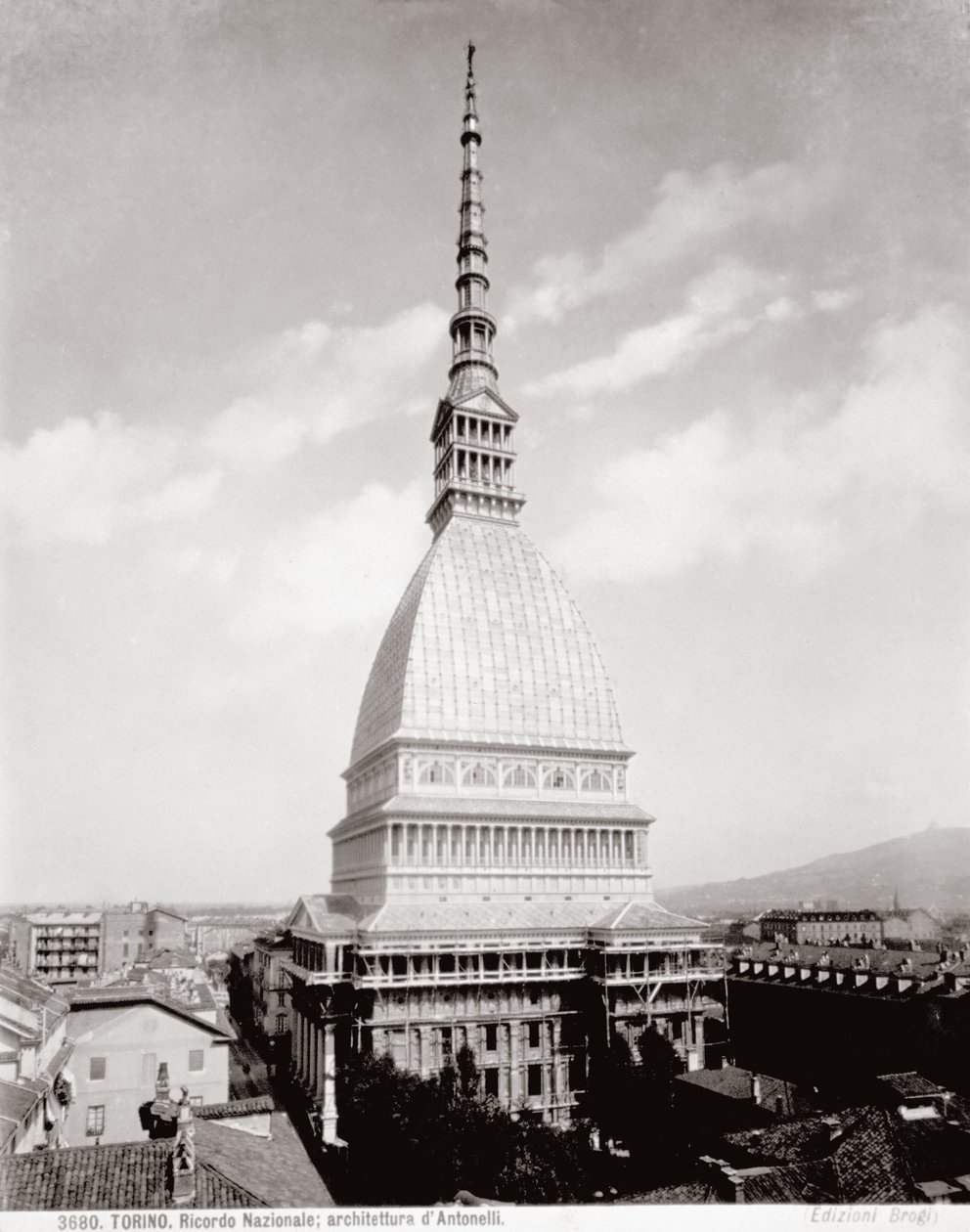Udsigt over den Antonellianske Muldvarp i Torino, ca. 1890 af Giacomo Brogi