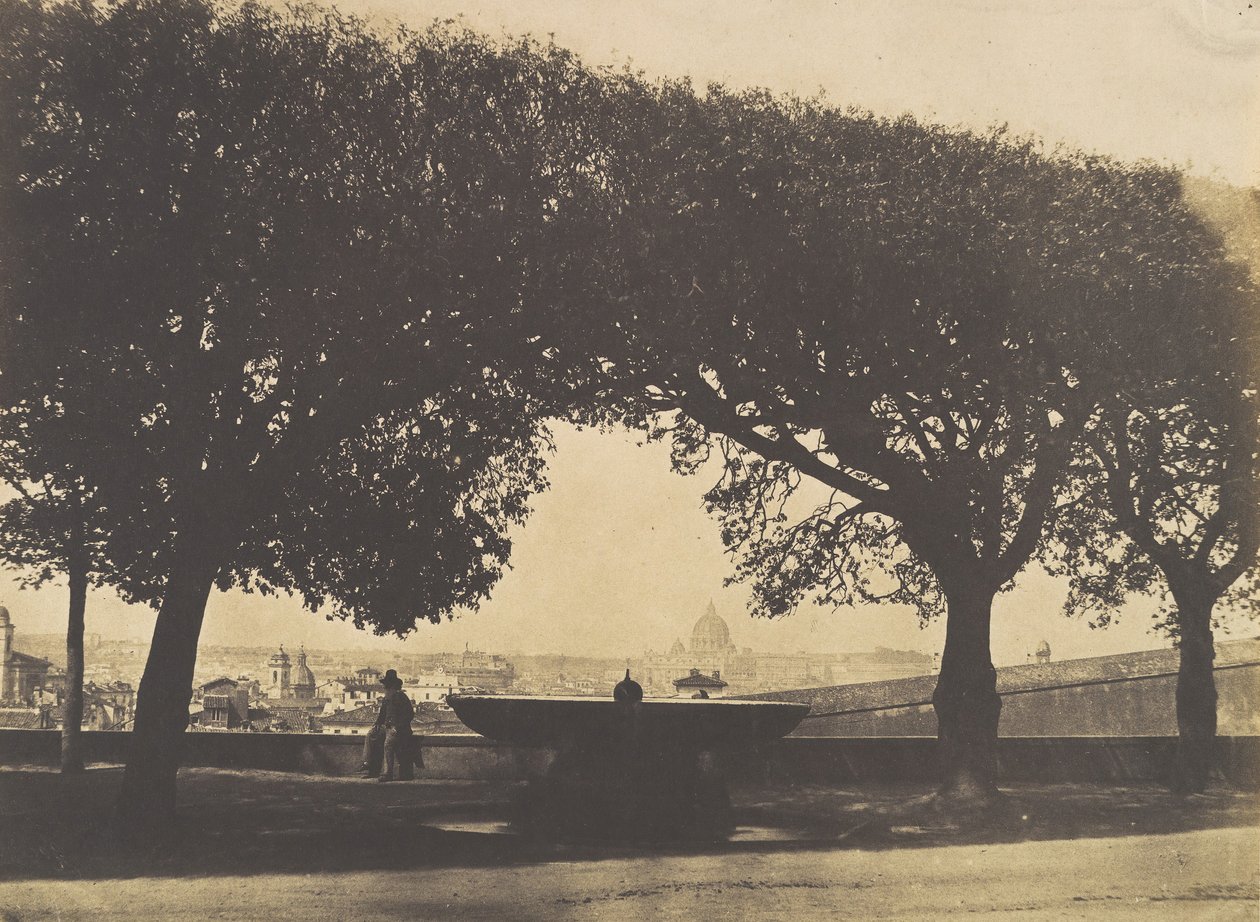 Udsigt fra det franske akademi ved Villa Medici, ca. 1852. af Giacomo Caneva