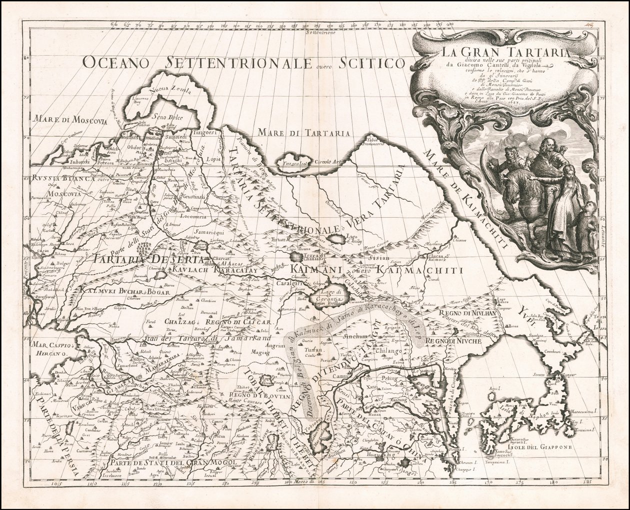 Kort over Tartariet fra 1683 af Giacomo Cantelli da Vignola af Giacomo Cantelli