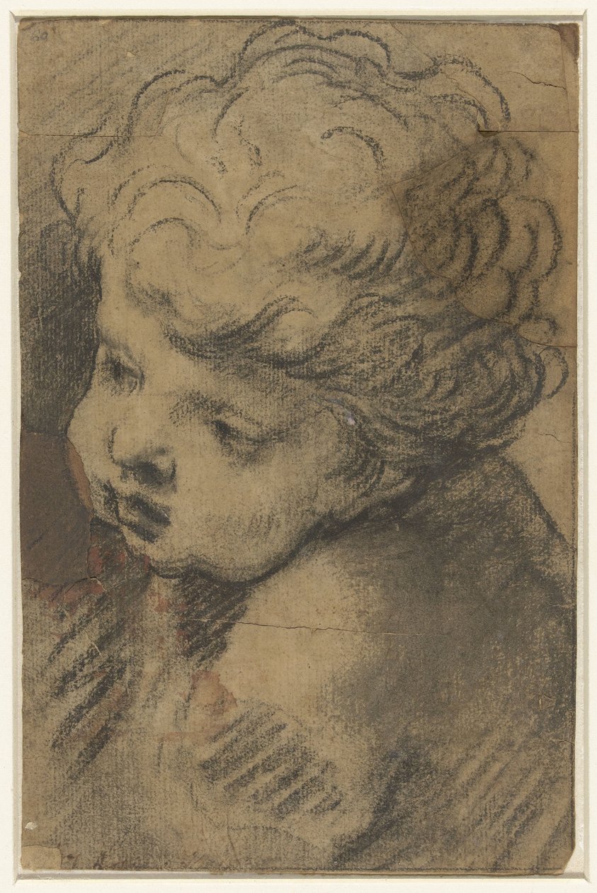 Leder af en putto af Giacomo Cavedone (attributed to)
