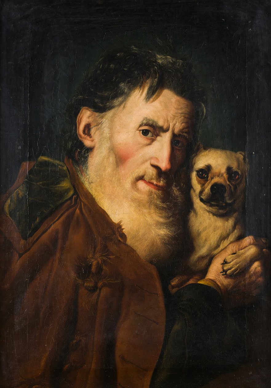 En gammel mand med en hund, 1740