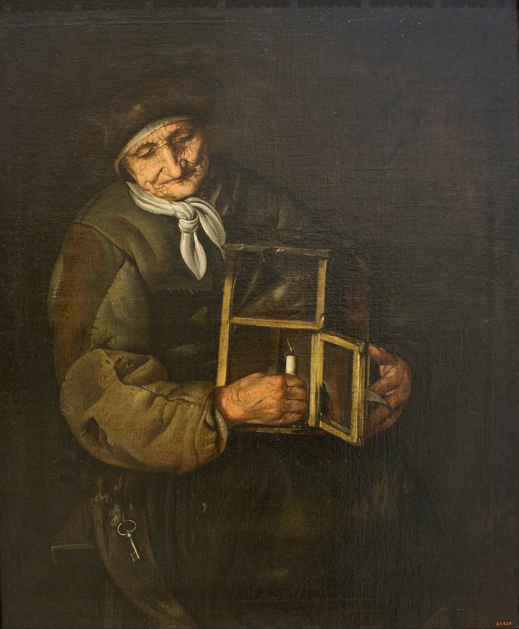 Gammel kvinde med en lampe af Giacomo Francesco Cipper
