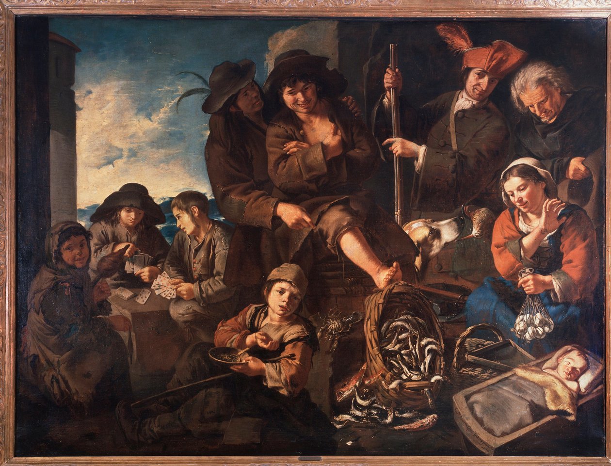 Fiskehandlerne (olie på lærred af Giacomo Francesco Cipper