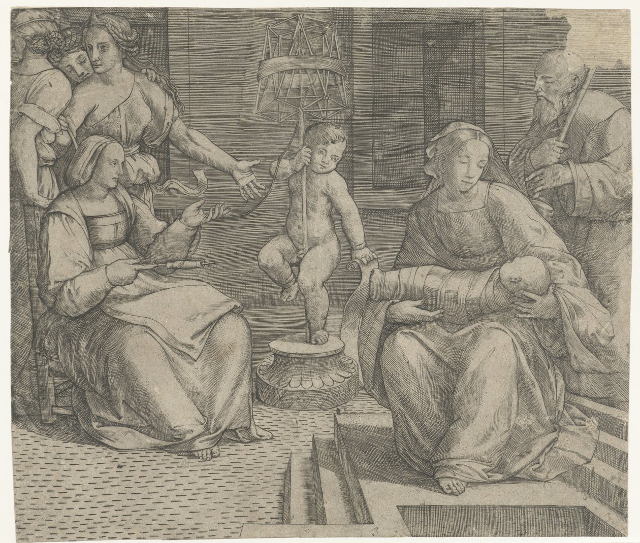 Hellig Familie med Elisabeth og Johannes Døberen af Giacomo Francia