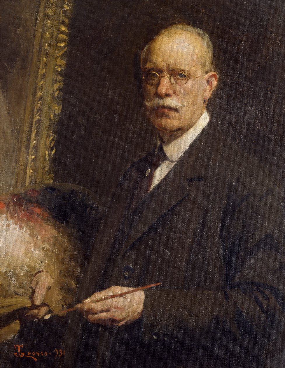 Selvportræt, af Giacomo Grosso (1860-1938), olie på lærred, 84x66 cm af Giacomo Grosso