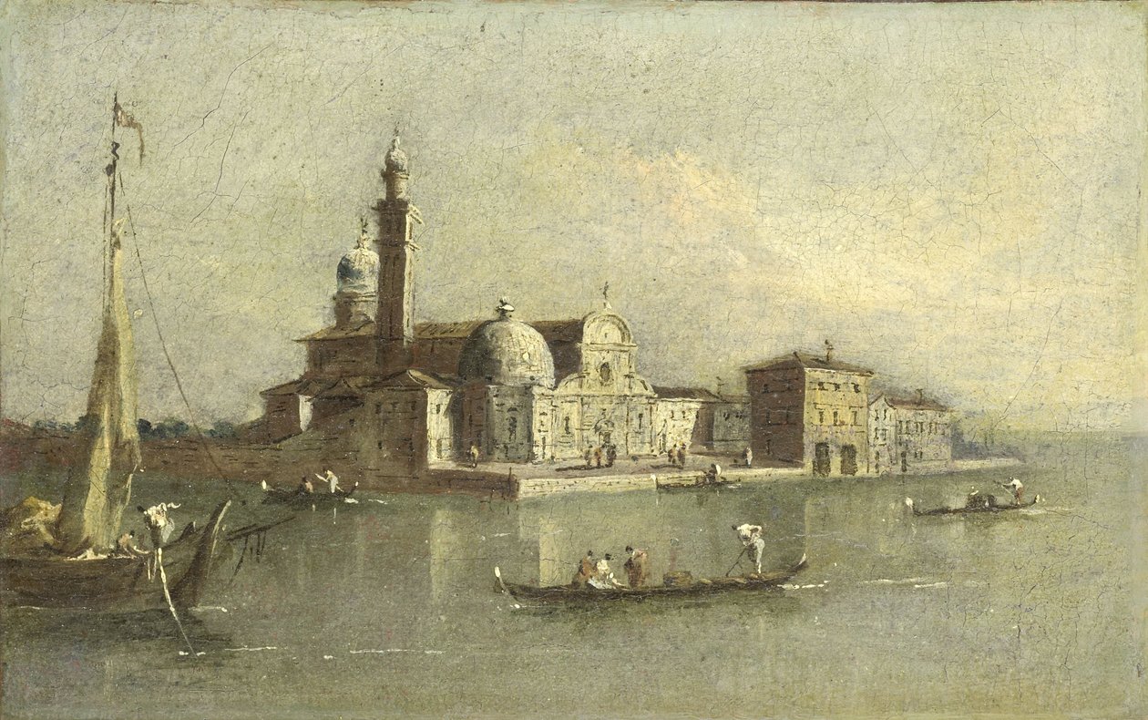 Udsigt over Isola di San Michele i Venedig af Giacomo Guardi (attributed to)
