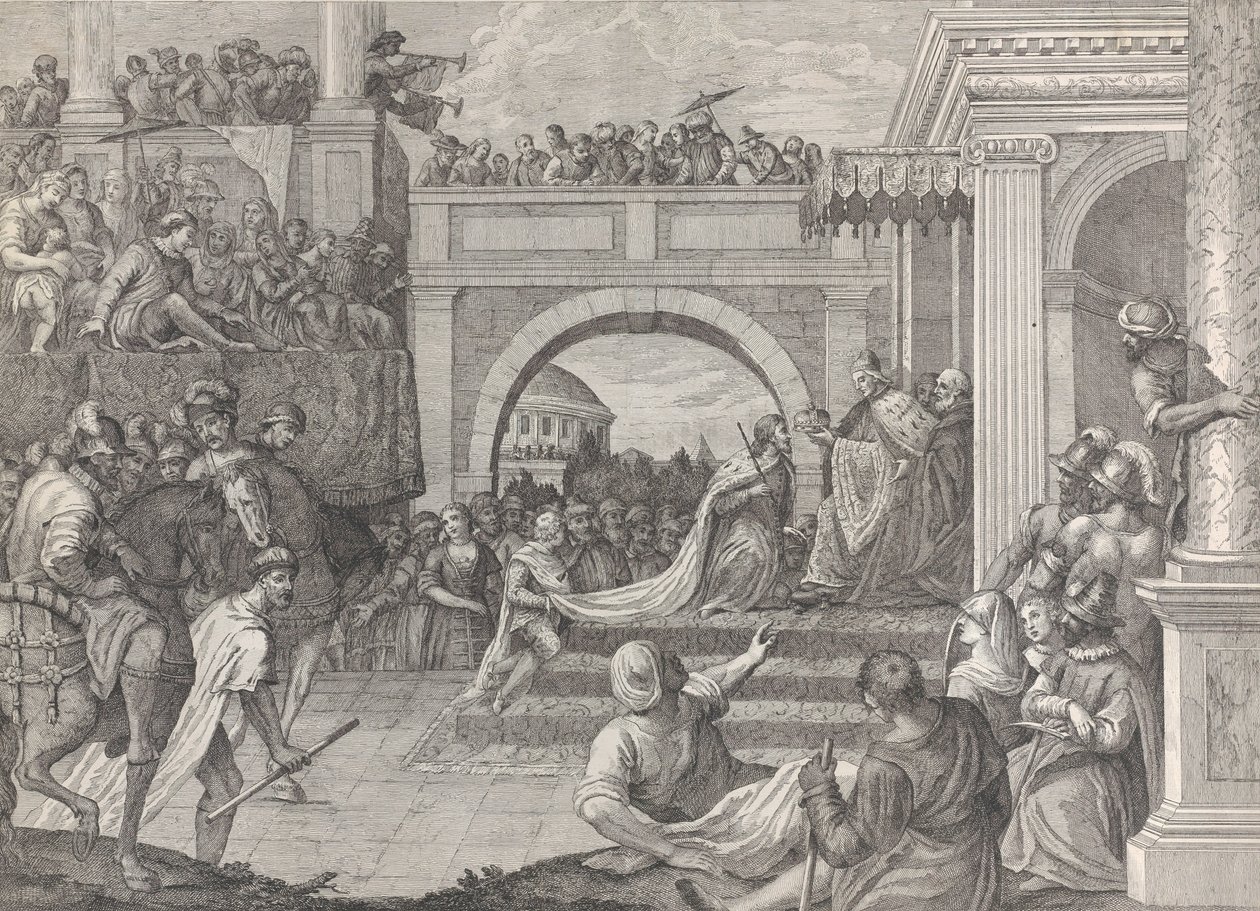 Doge Enrico Dandolo kroner Baldovino til den første kejser af det latinske imperium Constanti..., 1745-94. af Giacomo Leonardis