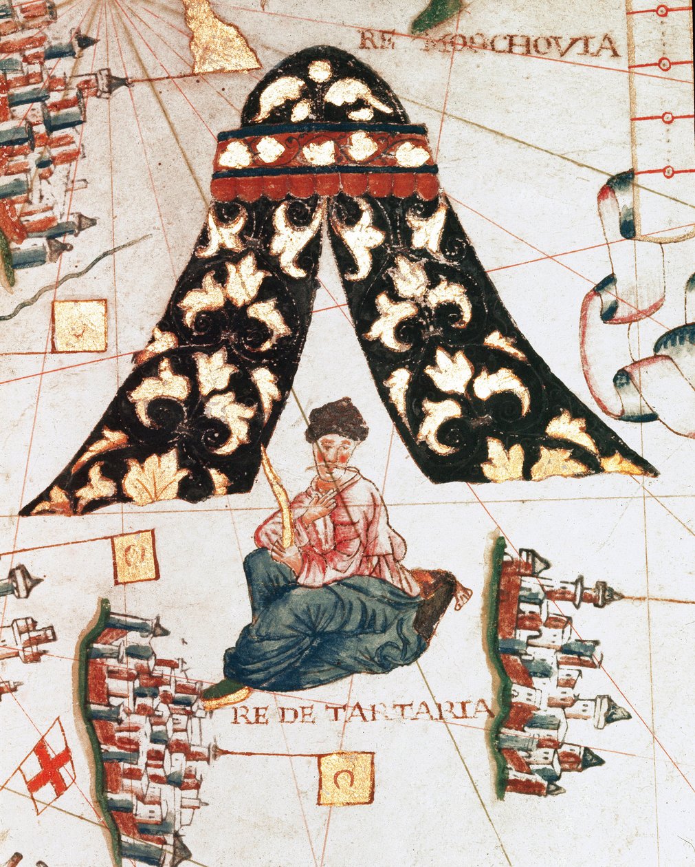 Tartarernes konge (miniature, ca. 1563) af Giacomo Maggiolo