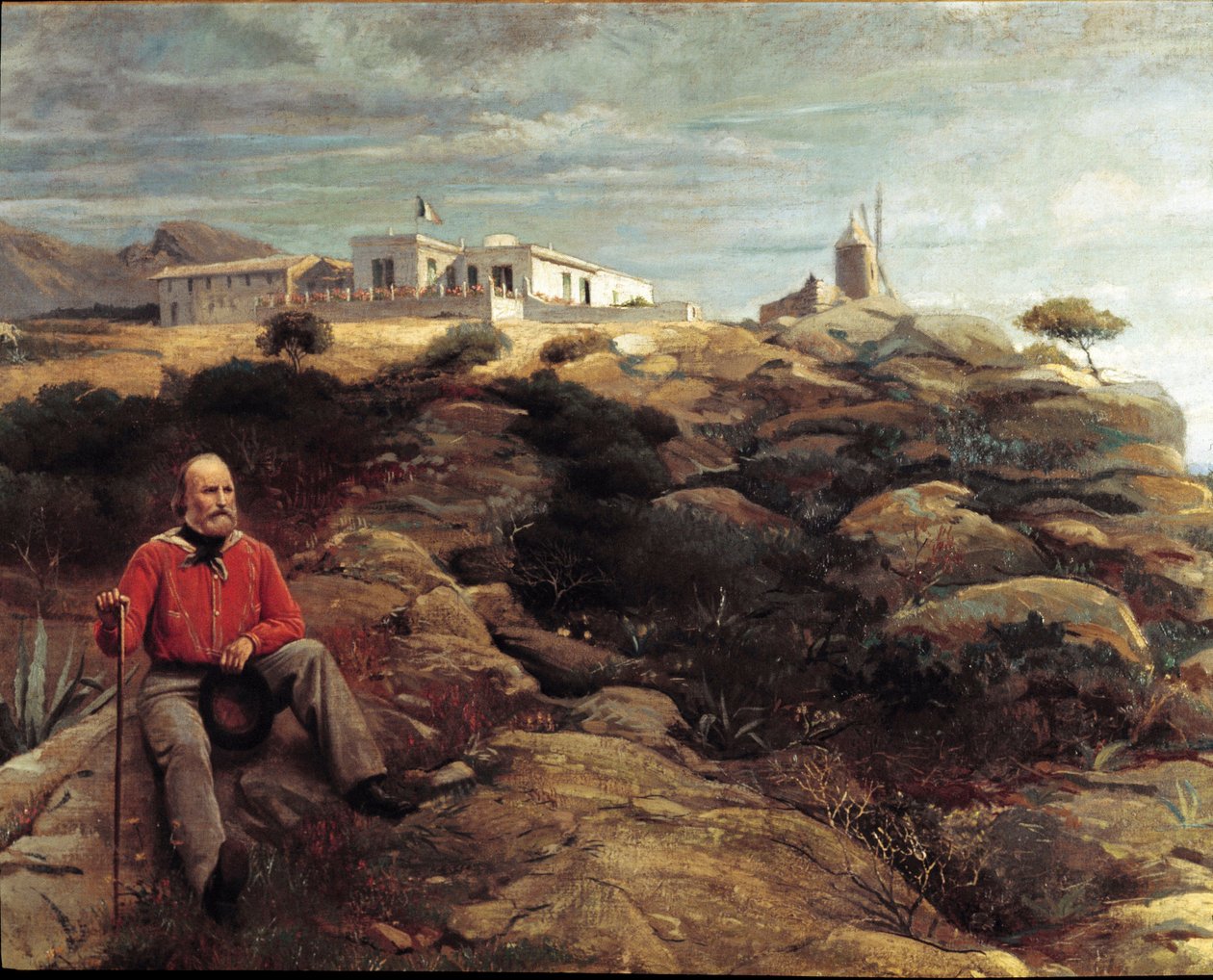 Risorgimento: "" Den italienske patriot Giuseppe Garibaldi på øen Caprera "" Maleri af Giacomo Mantegazza (1853-1920) 1867 Milano, Nationalmuseet for Risorgimento af Giacomo Mantegazza