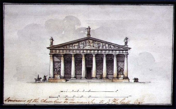 Højde af Ridestalden ved Tsarskoye Selo af Giacomo Quarenghi
