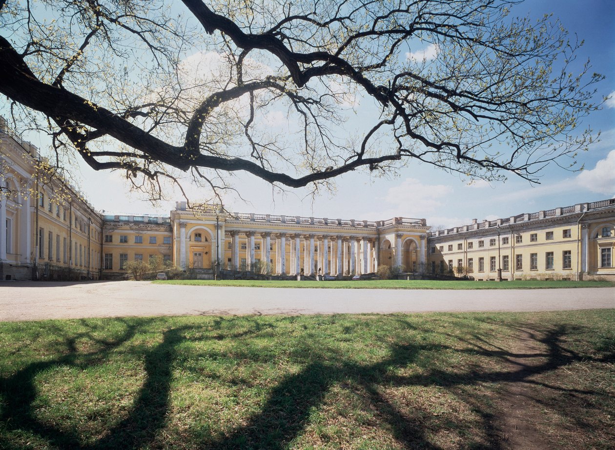 Le palais Alexandre a Tsarkoye Selo (Rusland) (Alexanderpaladset i Tsarkoje Selo) - Arkitekt Giacomo Antonio Domenico Quarenghi (1744-1817), palæ 1792-1796 - Kunst italien af Giacomo Quarenghi
