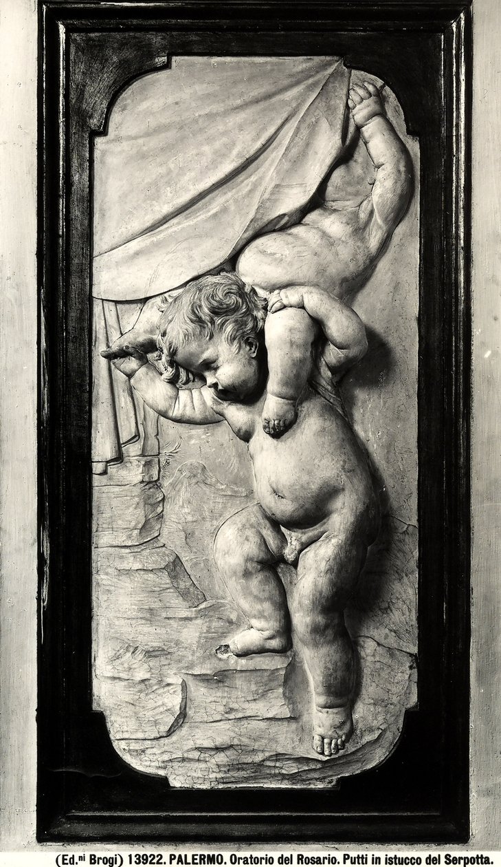 To putti (gips) af Giacomo Serpotta