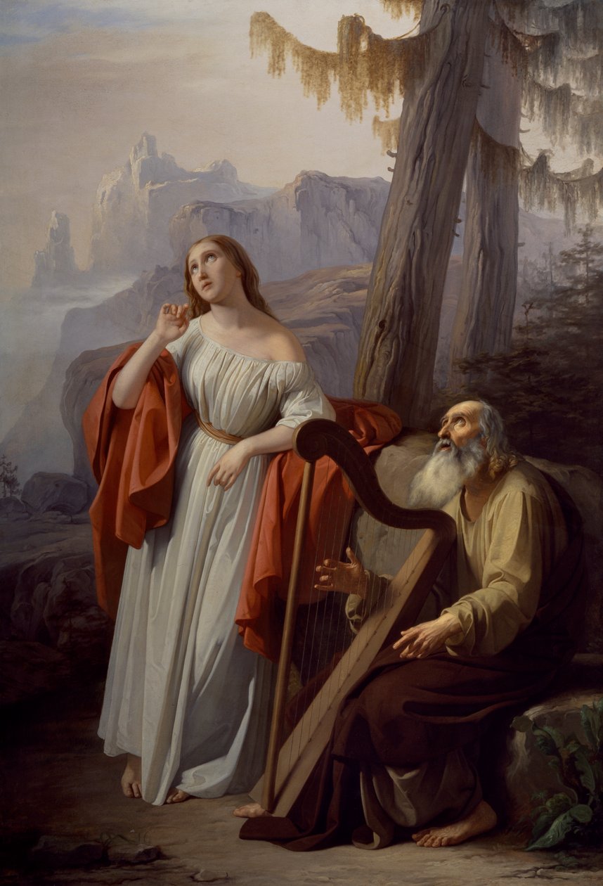 Ossiske sangbedrifter fra Carthon til Malvina, af Giacomo Trecourt (1812-1882) af Giacomo Trecourt