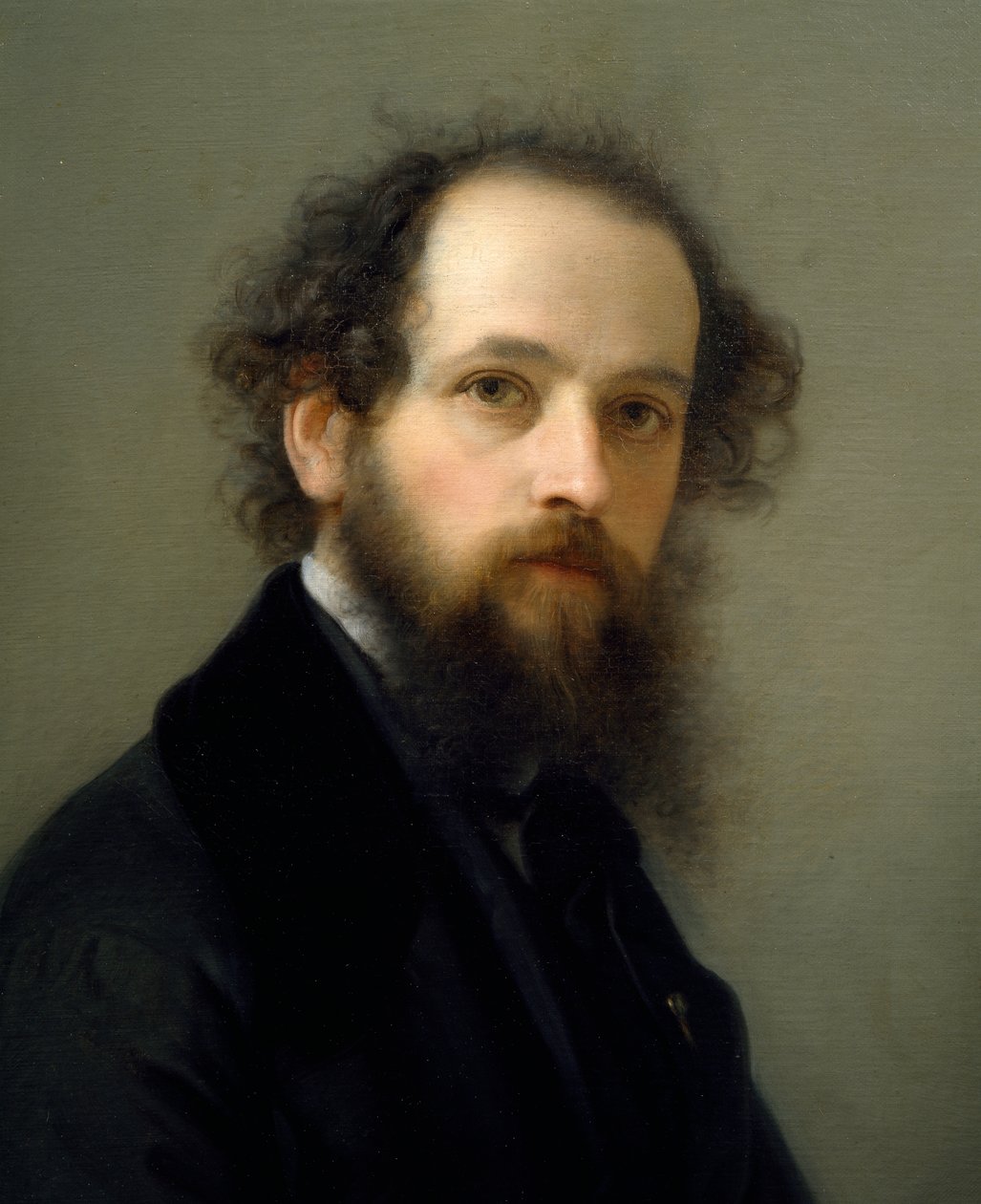 Selvportræt af Giacomo Trecourt (1812-1882), olie på lærred af Giacomo Trecourt