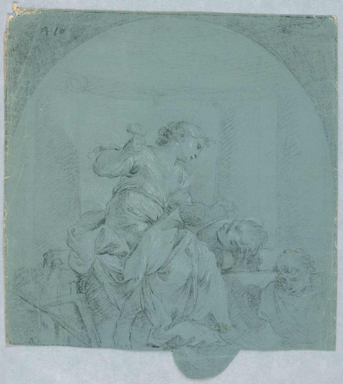 Design til Allegory of Sculpture af Giacomo Zampa