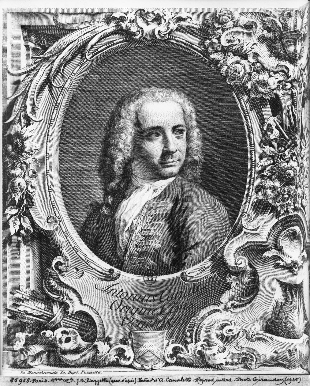Portræt af Antonio Canaletto, titelbladsillustration fra 